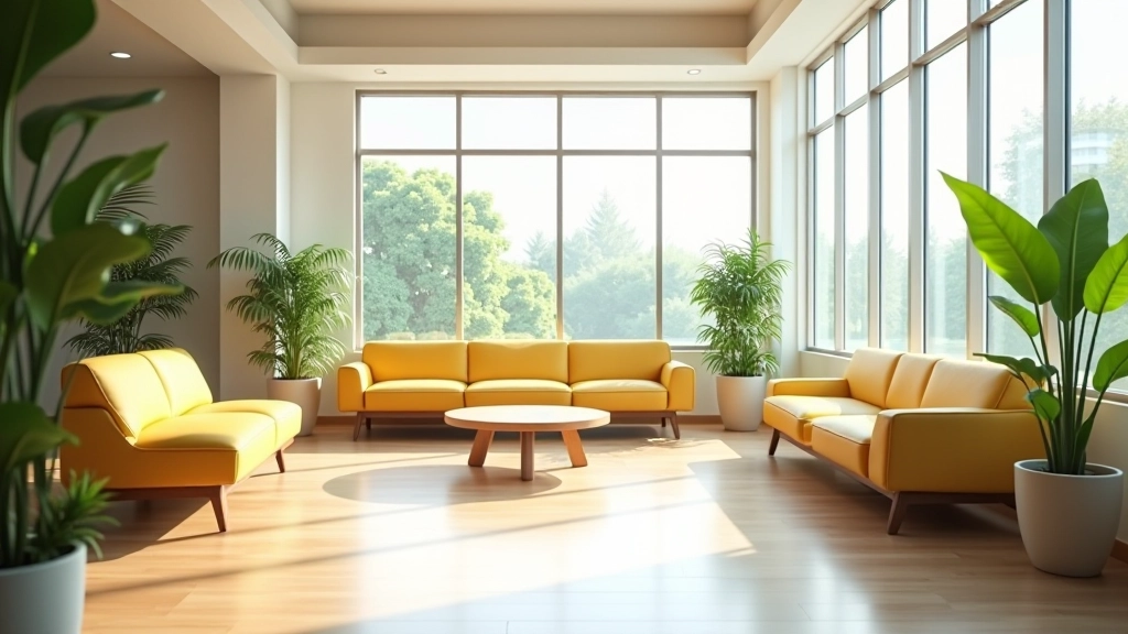 Modern community wellness space with natural light and comfortable seating